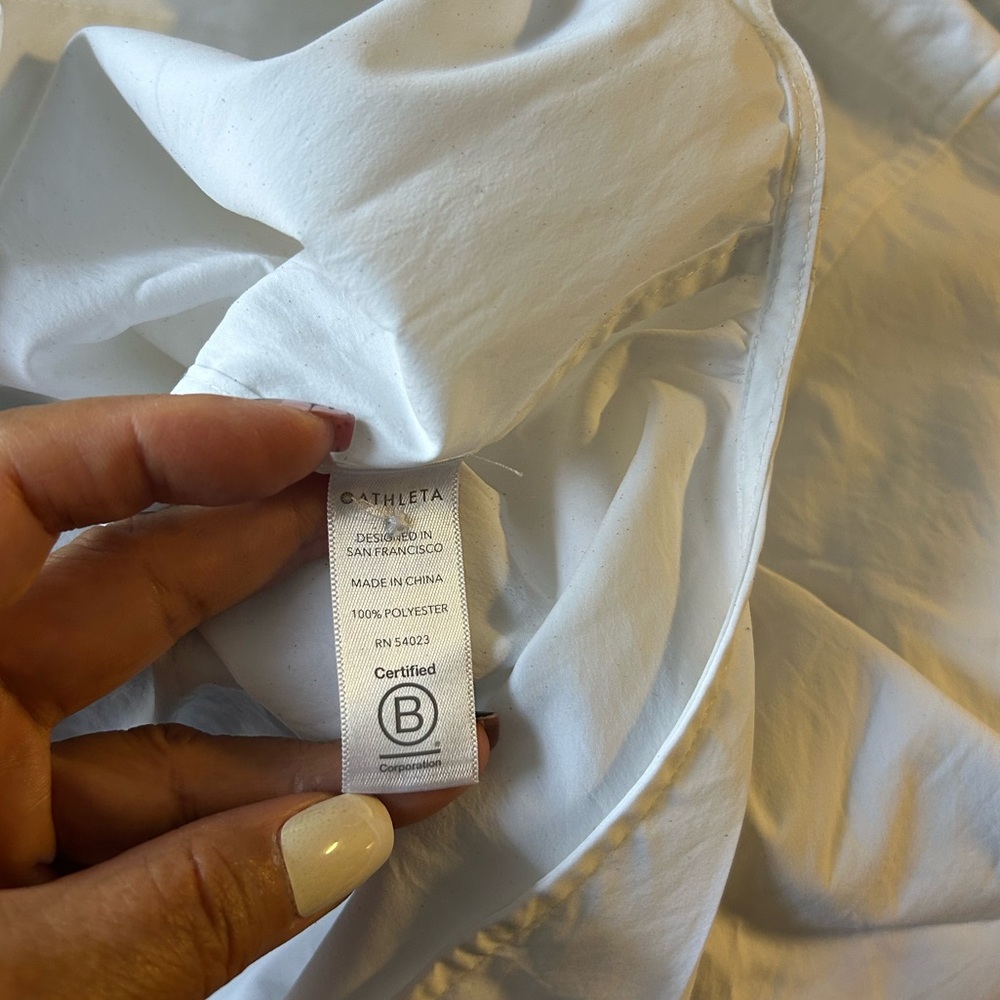 ATHLETA • Big Loose Fit White Long Sleeve  Shirt • MP - Picture 9 of 9
